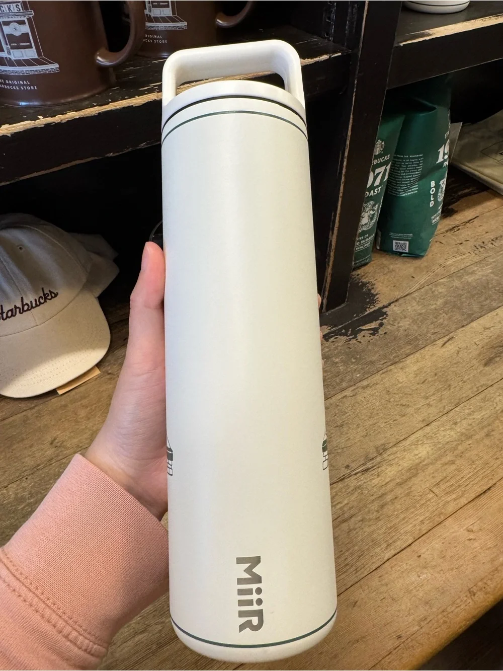 First Starbucks Green and White Original Store Tumbler with Handle